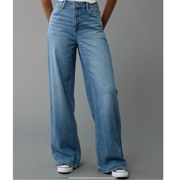 American Eagle Outfitters Denim - American Eagle Outfitters Blue Flare & Wide Leg Jeans